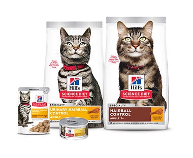 Urinary heath and hairball cat foods